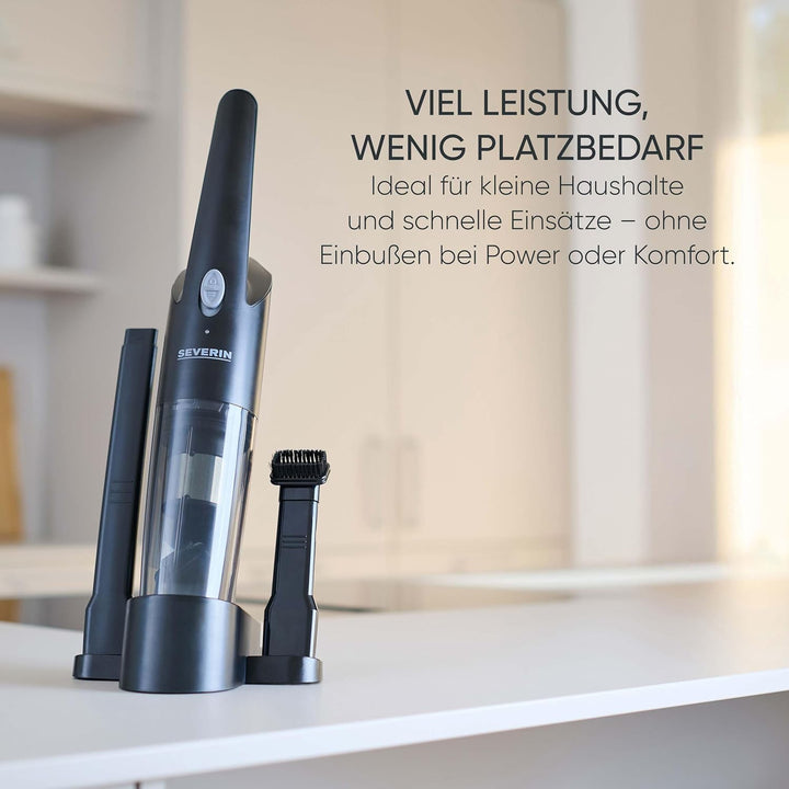 Severin 3-in-1 Handstaubsauger Akku, schlankes Design, bis zu 25 Minuten Laufzeit, 275 ml, Nass- & T