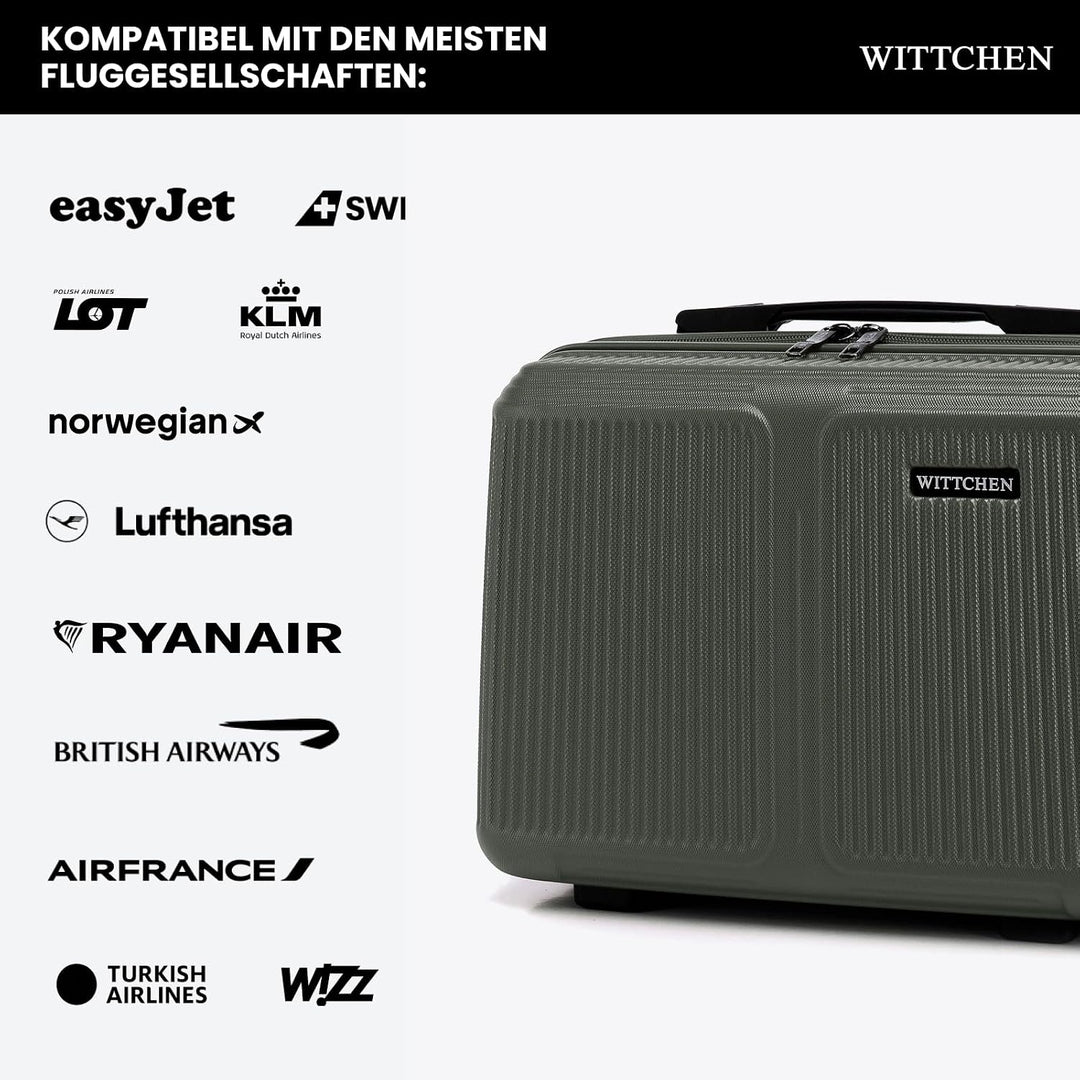 WITTCHEN Stripes Line Kosmetiktasche Kosmetiketui Reisekosmetiktasche Hartschalenkoffer ABS Bequemer