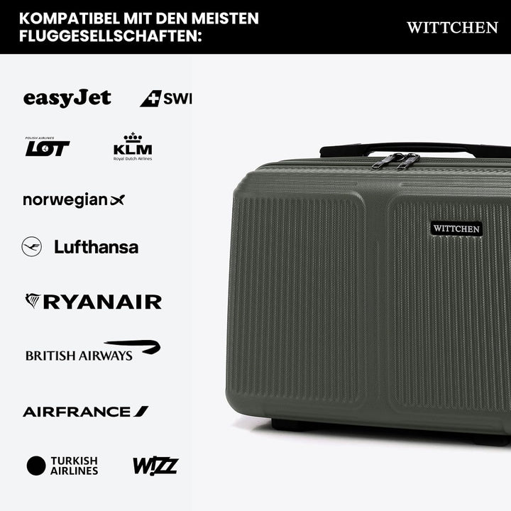 WITTCHEN Stripes Line Kosmetiktasche Kosmetiketui Reisekosmetiktasche Hartschalenkoffer ABS Bequemer