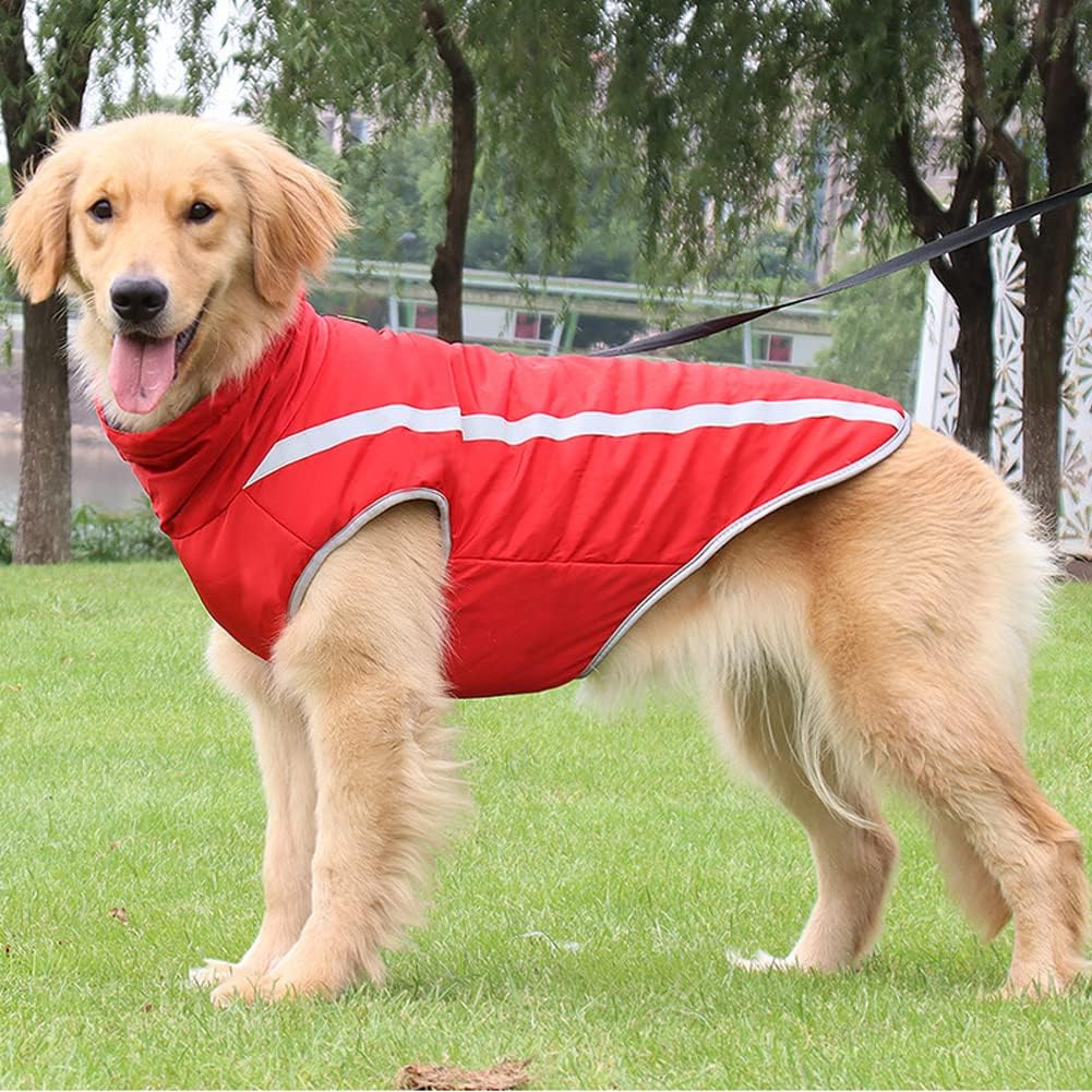 FEimaX Hundemantel Hundejacke wasserdichte Reflektierende Wintermantel mit Fleece Gefüttert Hund Wel