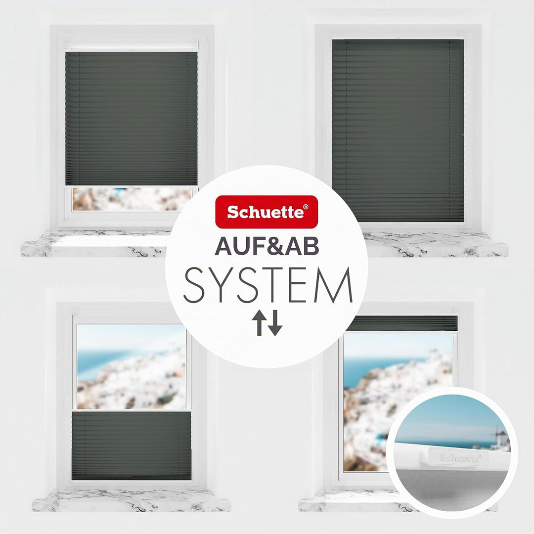 Schuette® Plissee ohne Bohren ● Thermo Kollektion: Before Storm (Grau) ● 20x80cm (Breite x Höhe) ● S