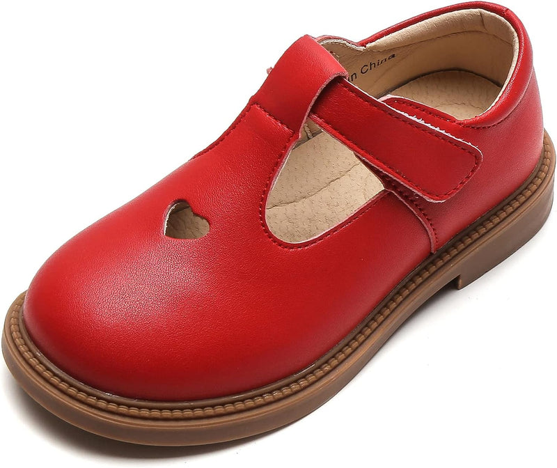 DADAWEN Mädchen Mary Jane Halbschuhe Taufschuhe Geschlossene Ballerinas 26 EU Rot, 26 EU Rot