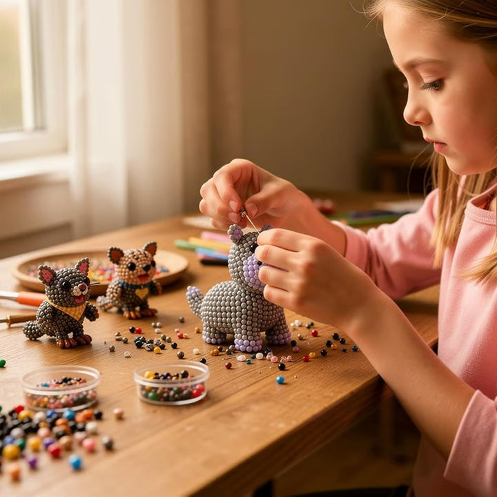 2026 Kleines 3D-Perltier-DIY-Set – Niedliches Vogel- & Tierperlen-Bastelset, handgemachtes Perlenkun