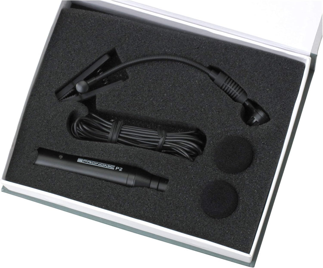 Pronomic IM-20 Bläsermikrofon, Clipmikrofon, Schwarz Single, Single