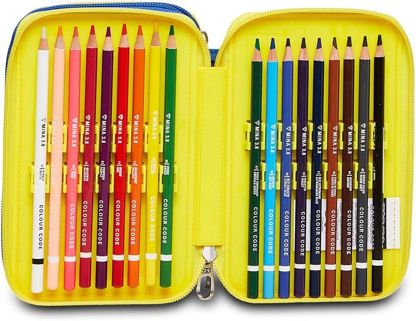 Seven Federmäppchen, Mäppchen, mehrfarbig, Federtasche für Schreibwaren, Etui mit Stiften, Kugelschr