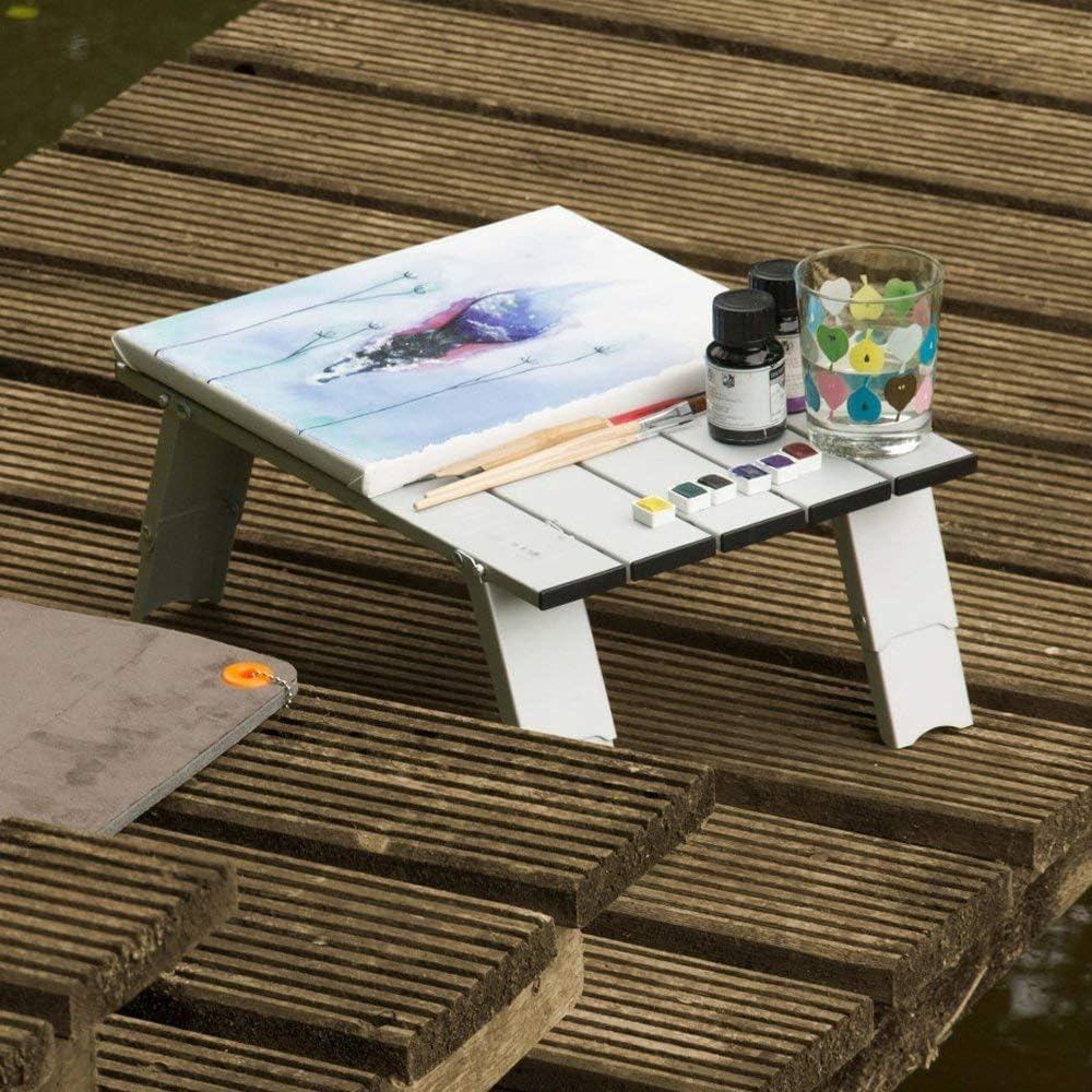 Uquip Campingtisch Handy Mini Camping Angel Tisch Faltbar Verstellbar Leicht Alu