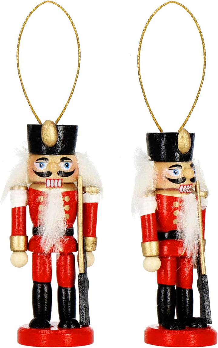 SPRINGOS Weihnachten Weihnachtsbaumanhänger Nussknacker Ornament Holzfigur 6 Stück 8 cm Christbaumsc