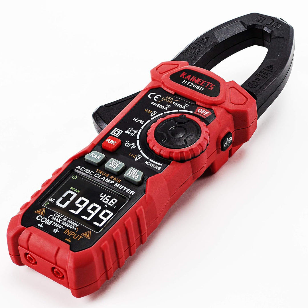 Einschaltstrom Stromzange 1000A True-RMS AC/DC-Zangenmultimeter, VFD, LOZ-Modus, 6000 Zähler, Misst