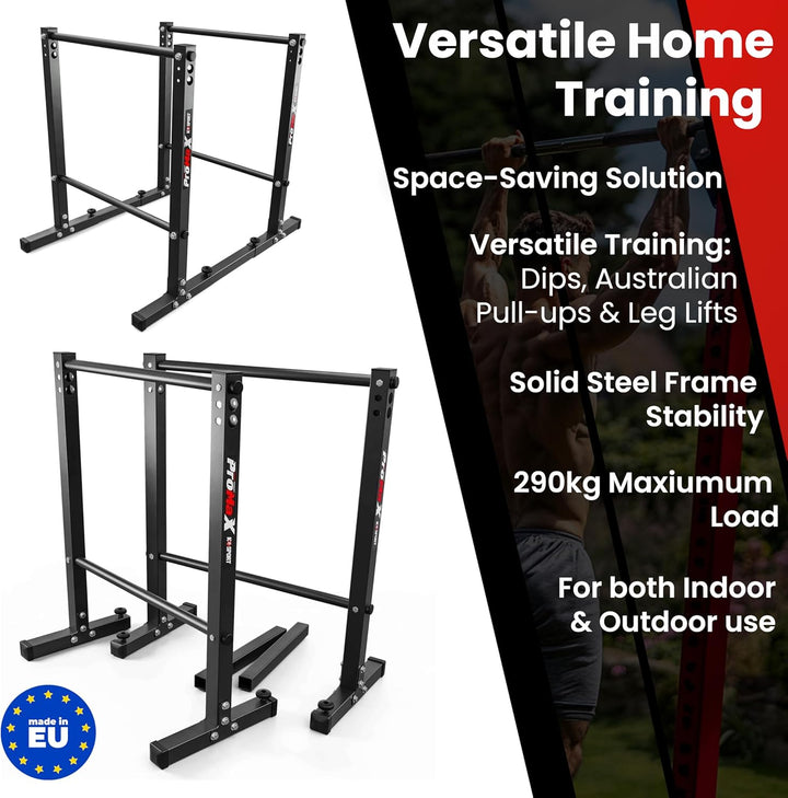 K-Sport: Stationärer Barren für Barrenstütze I Dip-Stange bis 290kg belastbar I Calisthenics-Barren