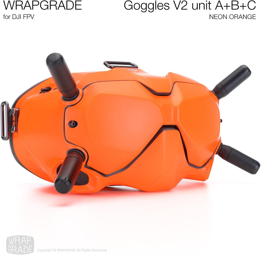 WRAPGRADE Skin Kompatibel mit DJI FPV | Goggles V2 (NEON ORANGE)