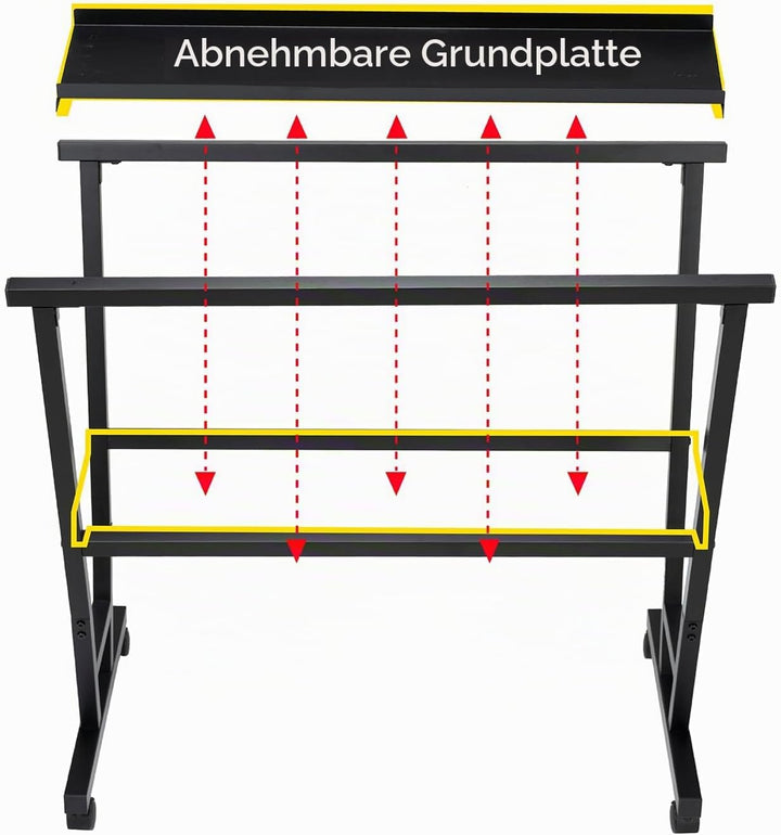 MEEDEN Kunstdruckregal - Trockengestell mit Rollcastern - Metallregal zur Präsentation von Kunstwerk