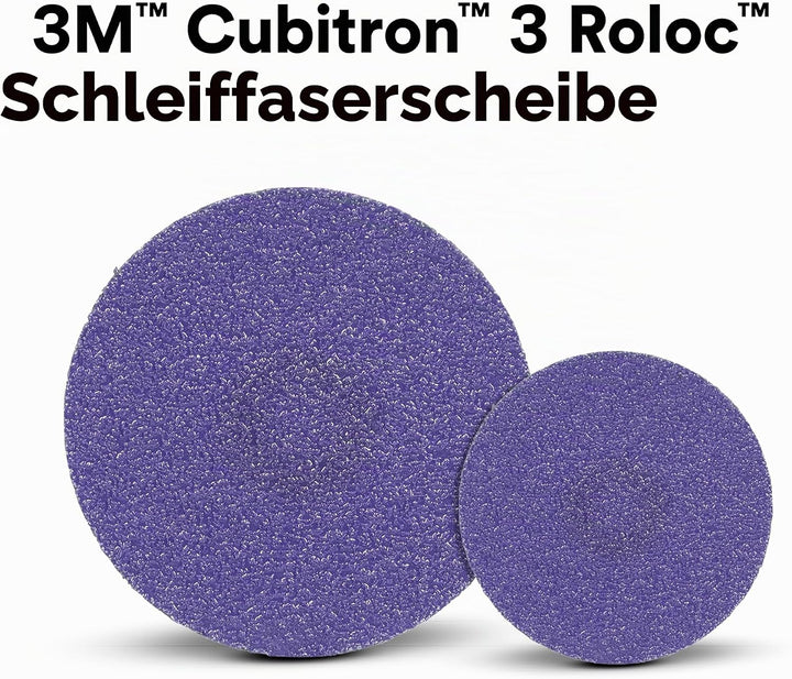 3M Cubitron II Roloc-Faserscheibe, 786C, 33389, 7,6 cm, Körnung 36+, 15 Stück, hohe Leistung, schnel