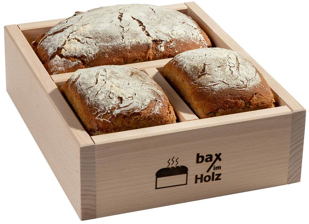 bax im Holz Brot-Holzbackrahmen aus naturbelassenem, massivem Buchenholz für leckeres, selbstgebacke