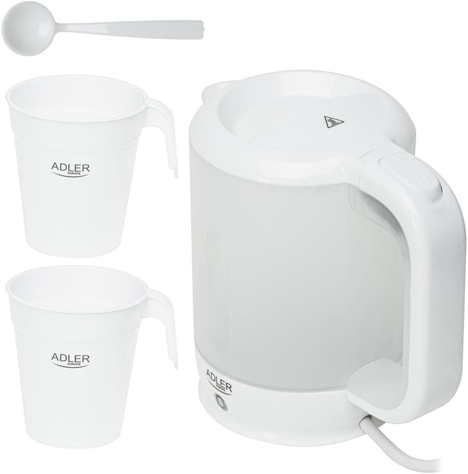 ADLER AD 1381 Wasserkocher aus Kunststoff – Reisegrösse 0,5 l