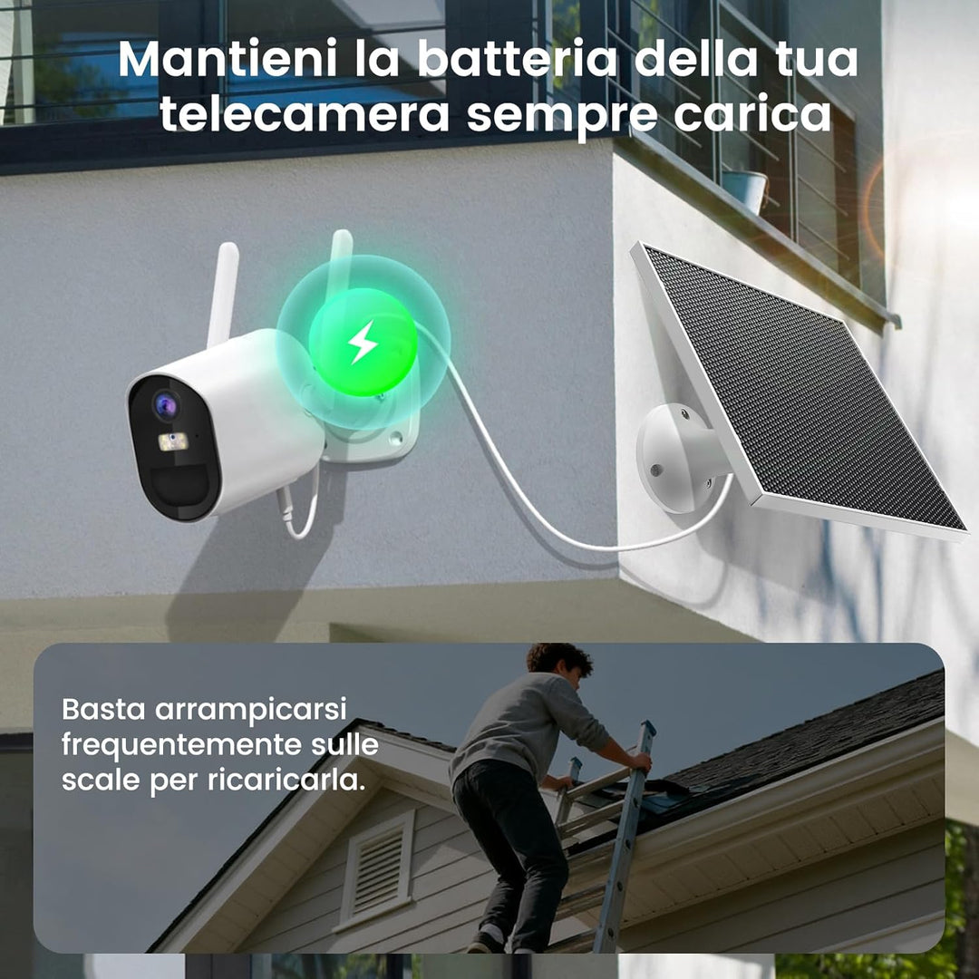 Solarmodul für Ring Kamera, 6W Solar Ladegerät mit USB-C und DC für Ring Stick Up Cam Plus Pro und S