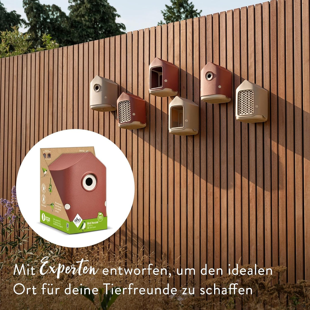 Elho Cosy Bird House 18cm - Vogelhaus - für über 11 Arten - 100% Recyceltem Plastik - L17.6 x B18 x