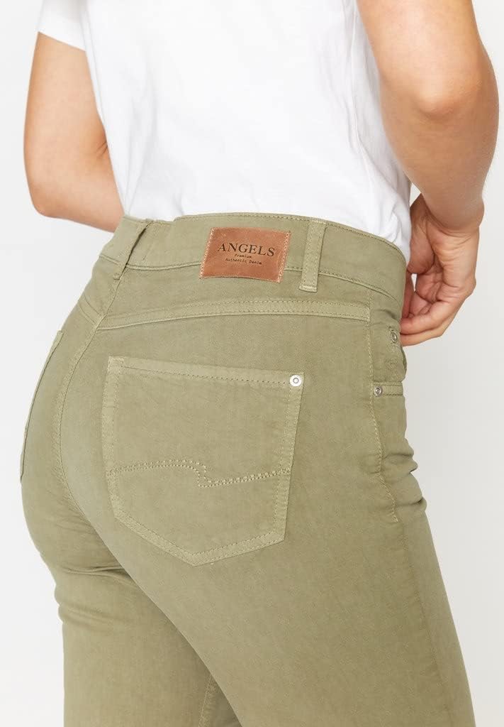 ANGELS Straight-Leg Jeans Jeans Cici mit Coloured Denim mit Label-Applikationen 42 Khaki, 42 Khaki