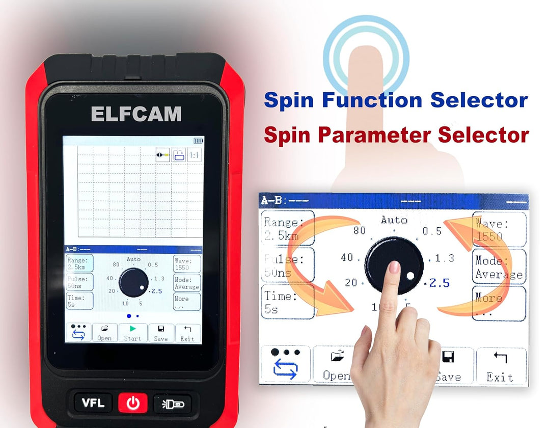 Elfcam - Mini OTDR Monomode 1310nm/1550nm, 22dB/20dB, bis zu 60km, mit Optischem Photometer/Multimet