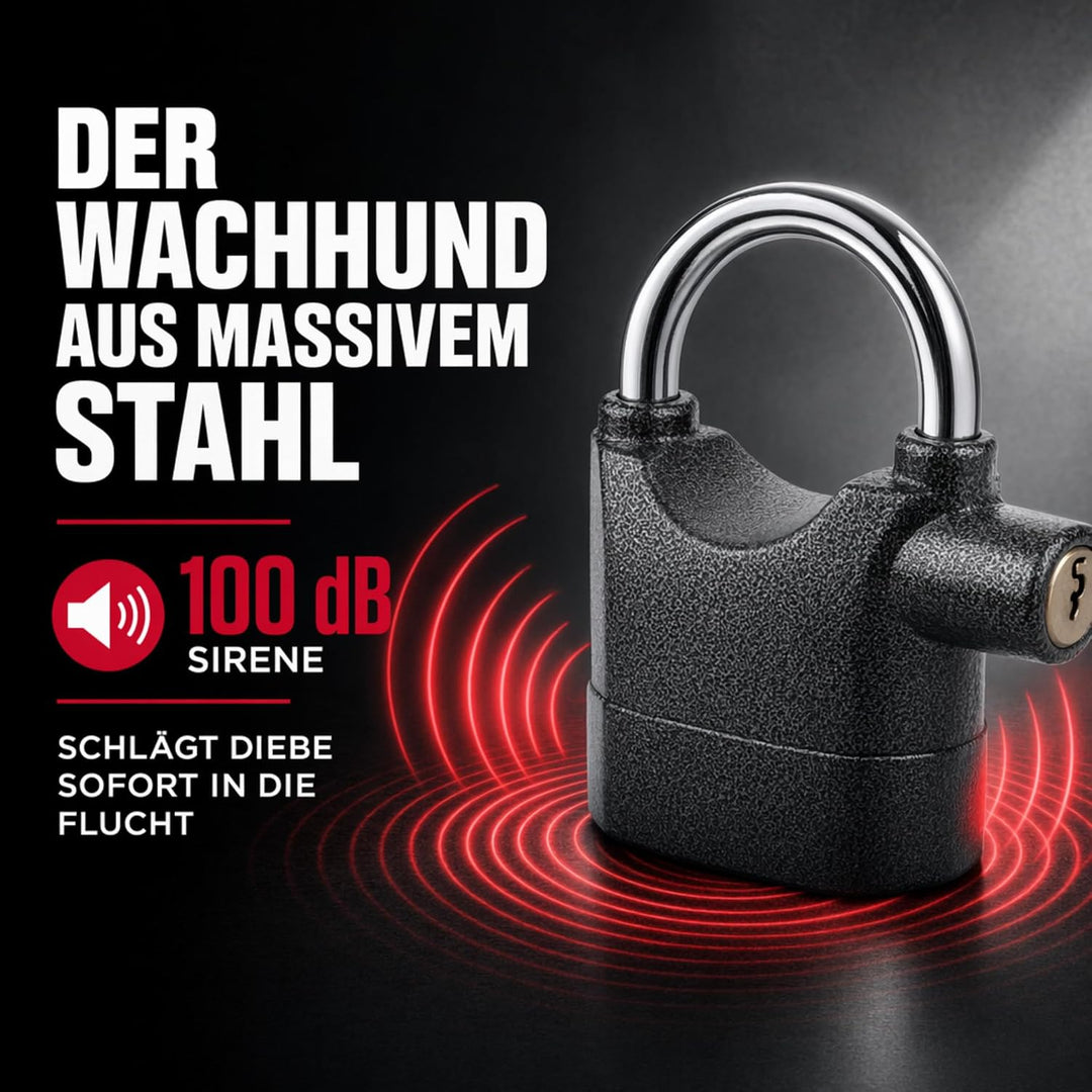 3 Stück Premium OLYMPIA S100 Alarmschloss mit Schlüssel - Korrosionsgeschützt Sicherheitszylinder -