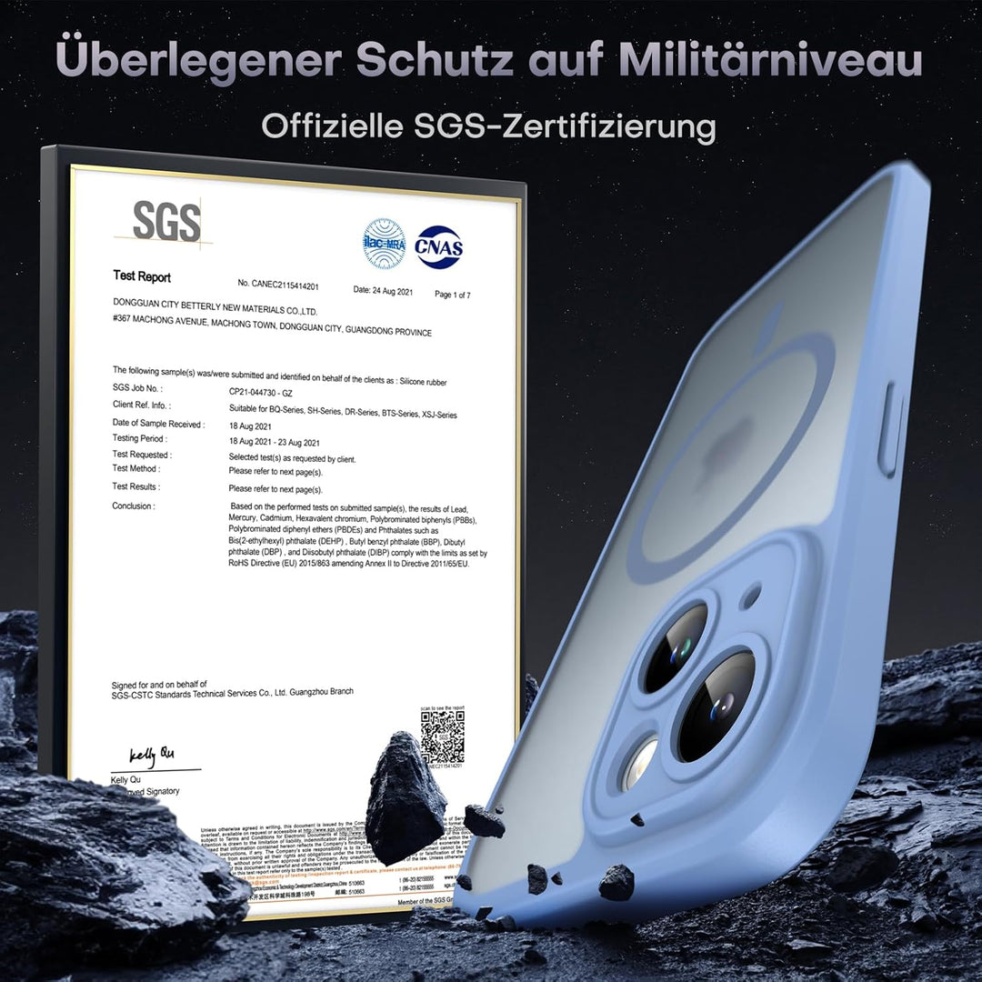TOCOL 3 in 1 für iPhone 15 Hülle für MagSafe, Vollständiger Kameraschutz Stossfest Kratzfest Magneti