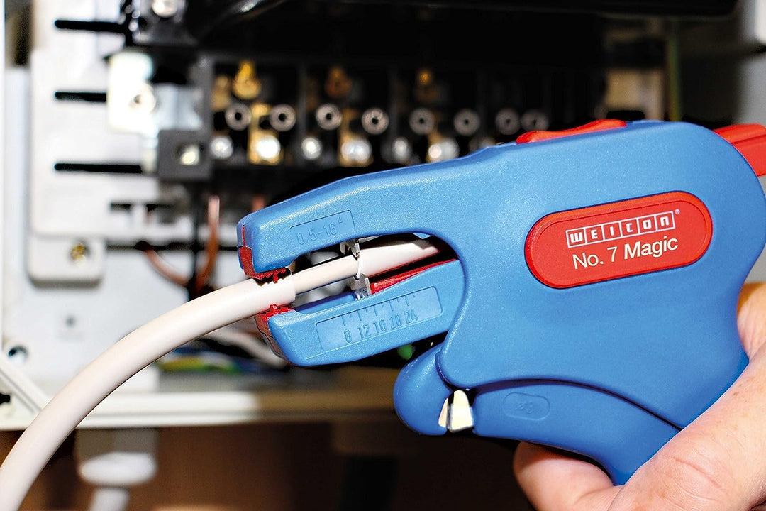 WEICON TOOLS Abisolierzange No. 7 Magic | für gängige flexible & massive Leiter von 0,5-16 mm² | ide