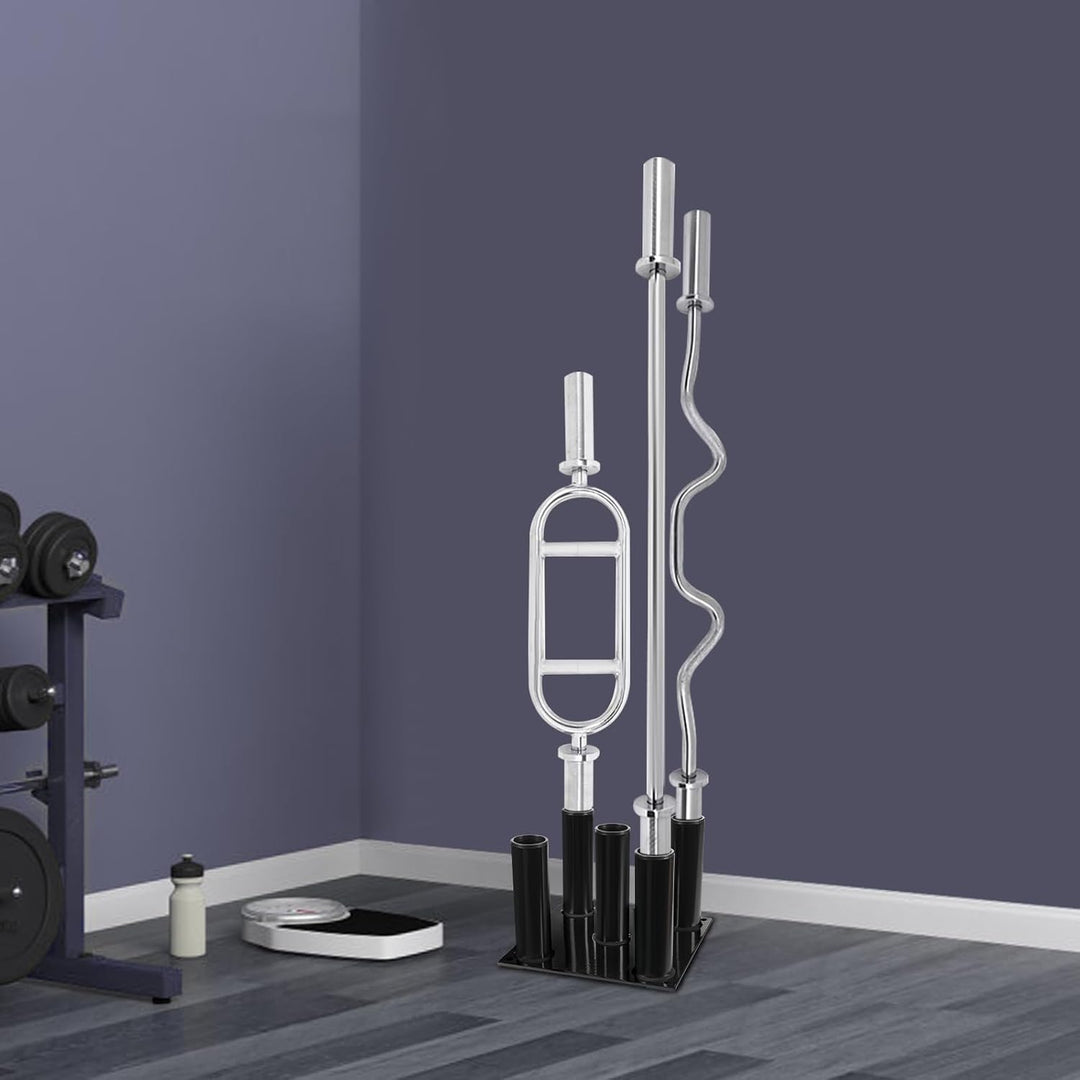 Vertikaler Langhantelständer mit 5 Aufnahmen, Ø 2 Zoll, Stahl | Home Gym Bar Holder Stand, Hantelabl