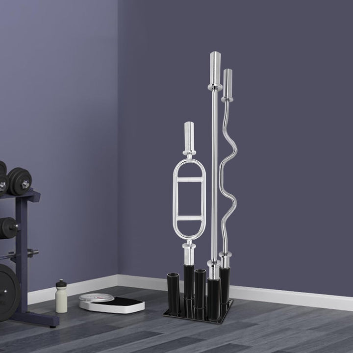 Vertikaler Langhantelständer mit 5 Aufnahmen, Ø 2 Zoll, Stahl | Home Gym Bar Holder Stand, Hantelabl