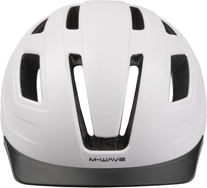 M-Wave Unisex-Adult URBAN Helm für Erwachsene/Jugendliche L, 59 - 61 cm Ohne Rücklicht Weiss, L, 59