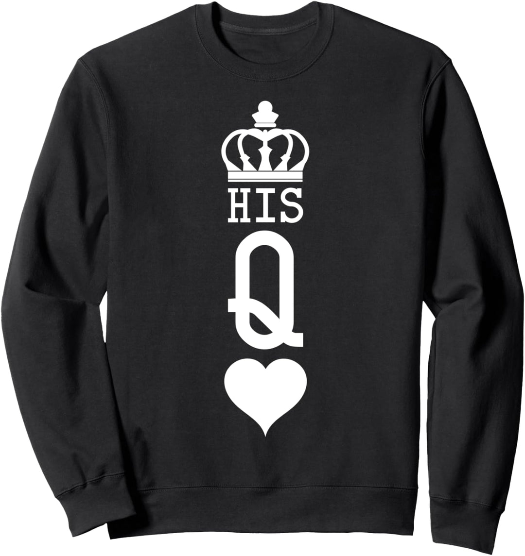 King And Queen Card - 2 Of 2 Card Hearts Couple Matching Sweatshirt