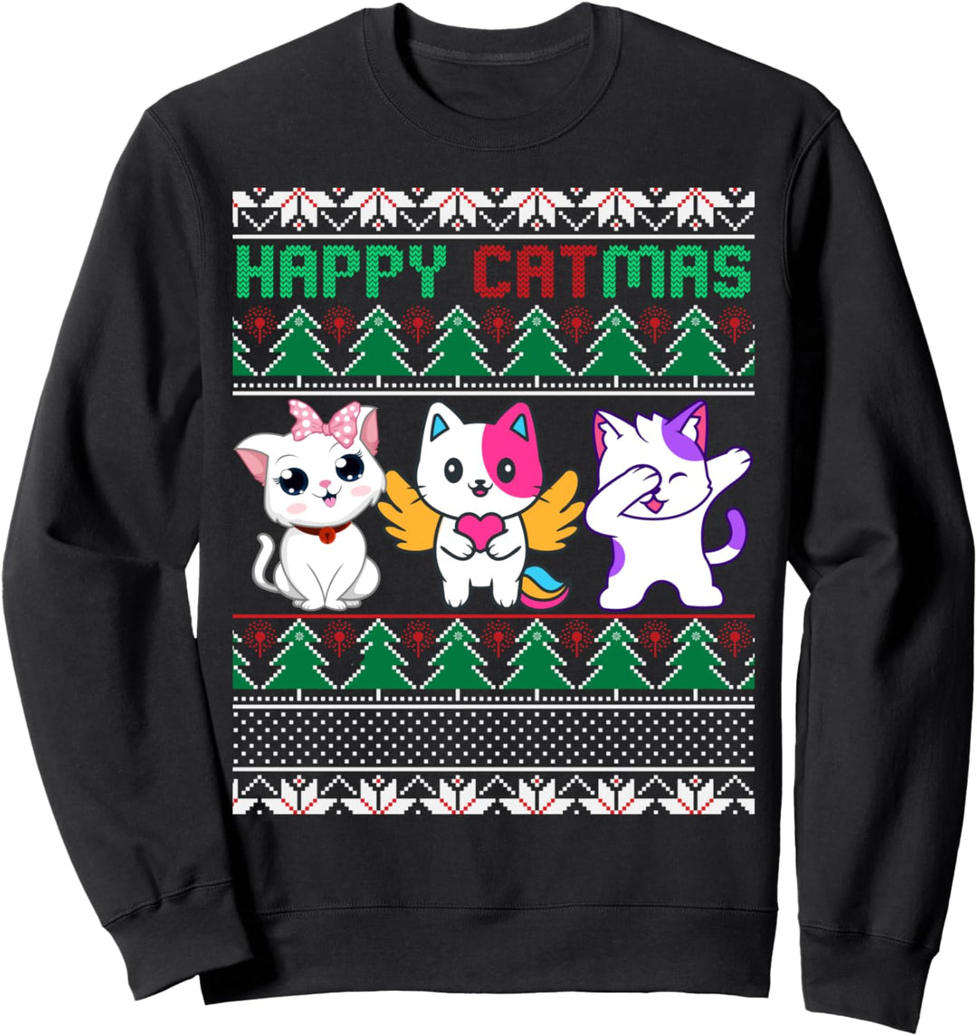 Cat lover gifts for Christmas - Ugly Christmas Cat lover Sweatshirt