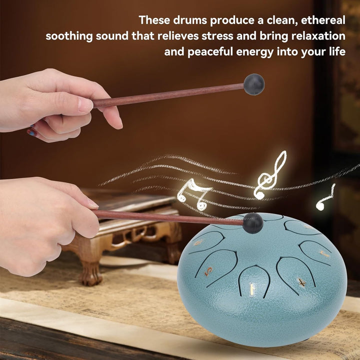 Steel Tongue Drum Kit, 6 Zoll 8 Note Tongue Drum für Kinder mit Schlägeln und Stofftasche für Yoga-M