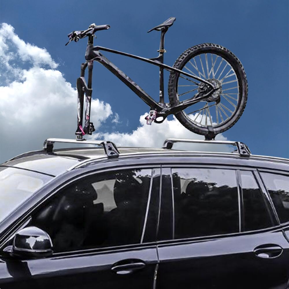 Blueshyhall Auto Fahrradhalterung, Autodach Fahrradträger, Fahrrad Gabelhalterung und Hinterrad Halt