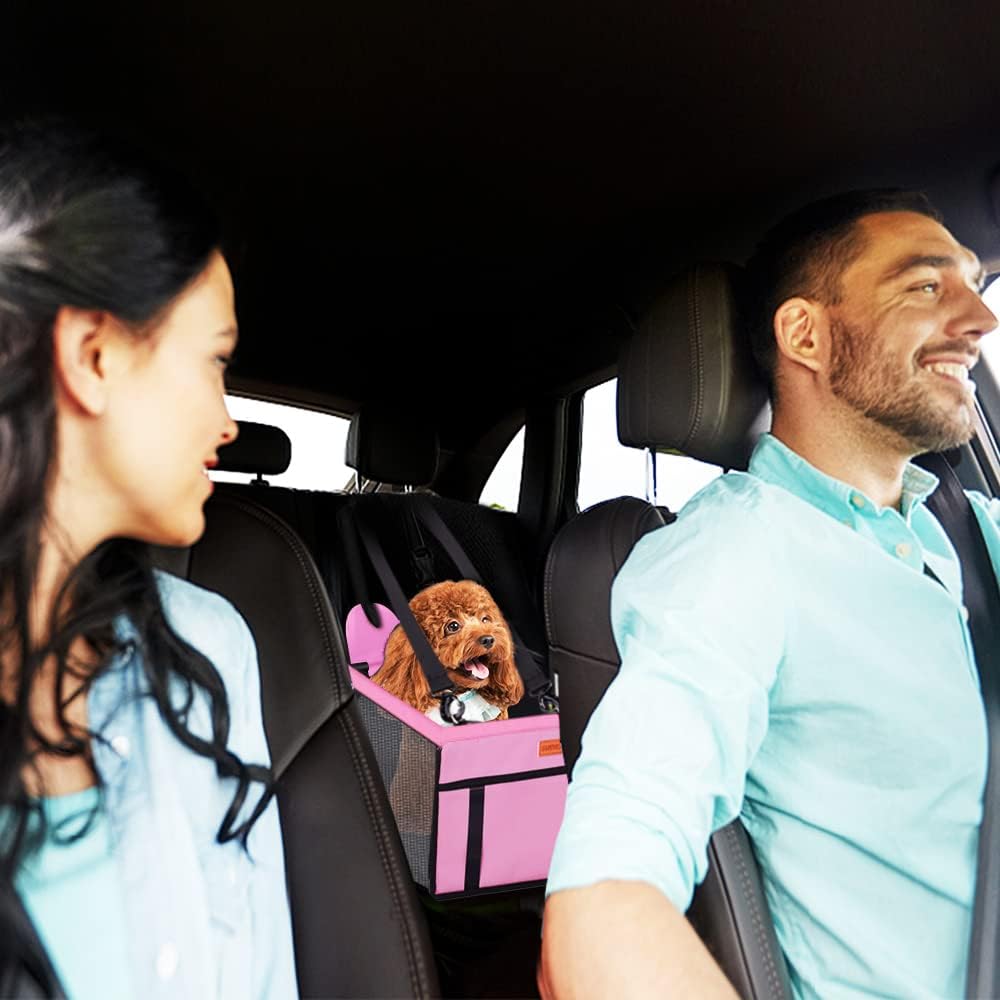 Hunde Autositz für kleine Hunde inkl Gurt Auto Hundesitz wasserfest stabil für Rückbank und Vordersi
