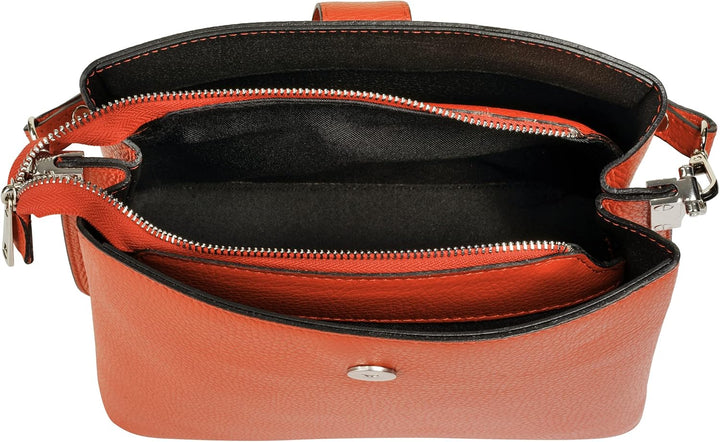 Handtasche Echt Leder Damen Made in Italy, Tragetasche, Umhängetasche, Abendtasche aus Leder 021791