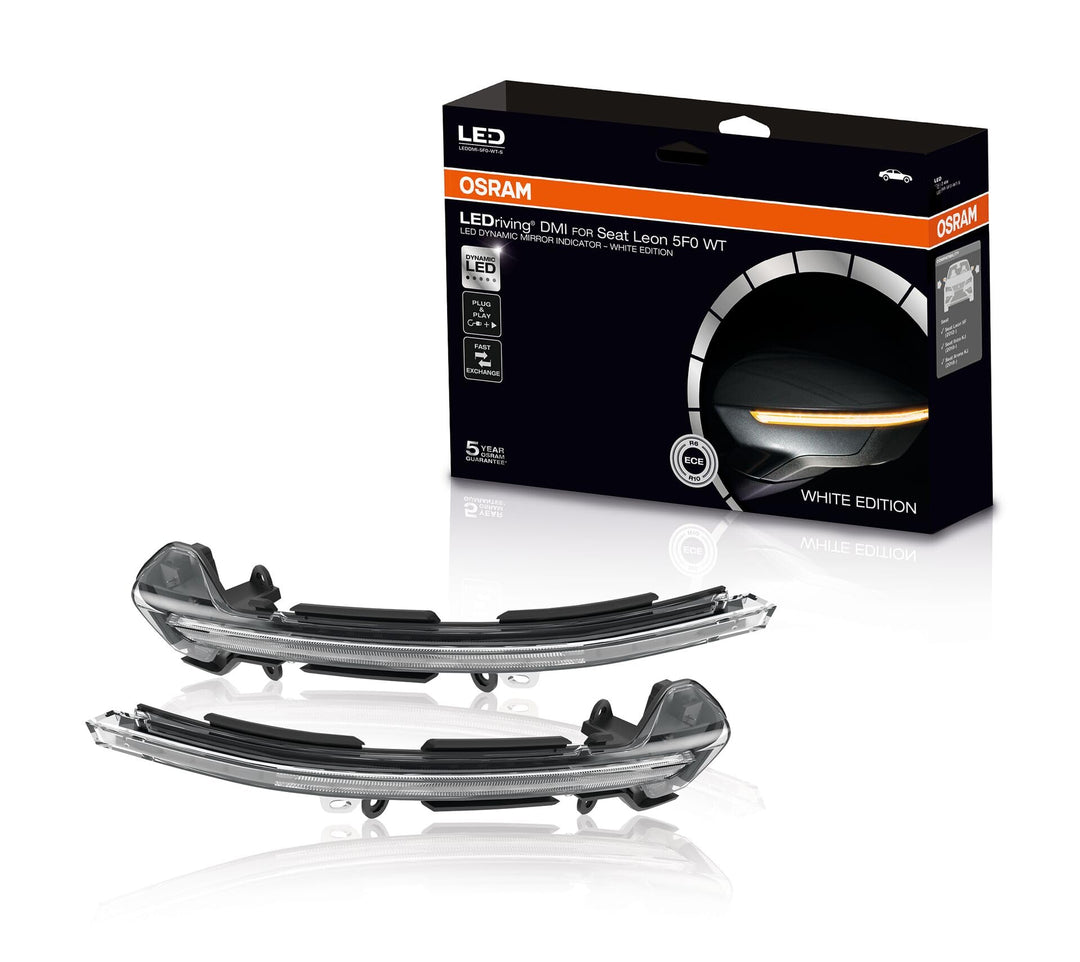 Osram LEDDMI 5F0 WT S LEDriving dynamischer LED Spiegelblinker - White Edition, Set of 2 White Editi