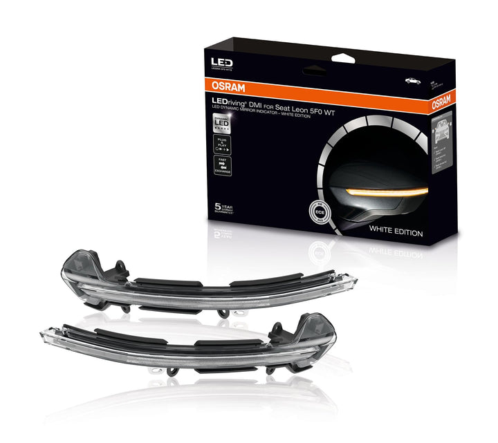 Osram LEDDMI 5F0 WT S LEDriving dynamischer LED Spiegelblinker - White Edition, Set of 2 White Editi