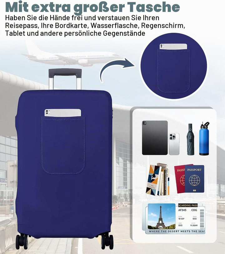 Morbuy Elastisch Kofferschutzhülle, Gross Kofferhülle Blau mit Reissverschluss, Suitcase Luggage Cov