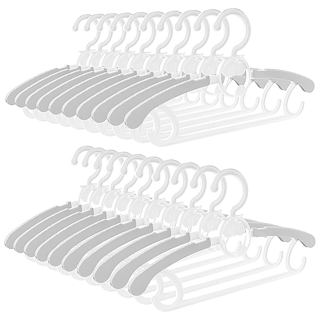 Spesh 20 Stücke Kinderkleiderbügel 29-40cm Verstellbare Baby Kleiderbügel mit Stapelbaren Haken Ruts