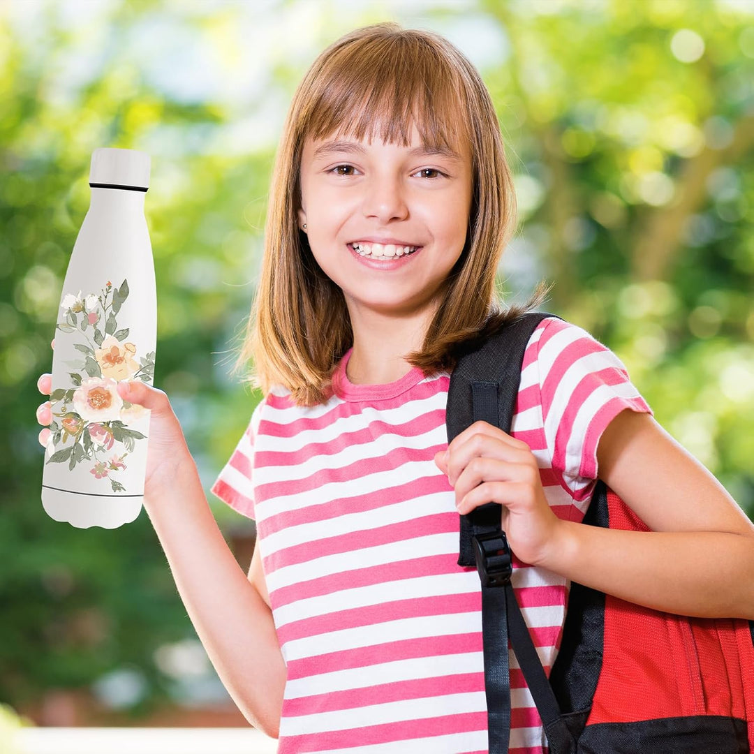 Grsta Trinkflasche Kinder 500ml, Trinkflasche Edelstahl BPA- Freie, Wasserflasche Auslaufsicher, Was