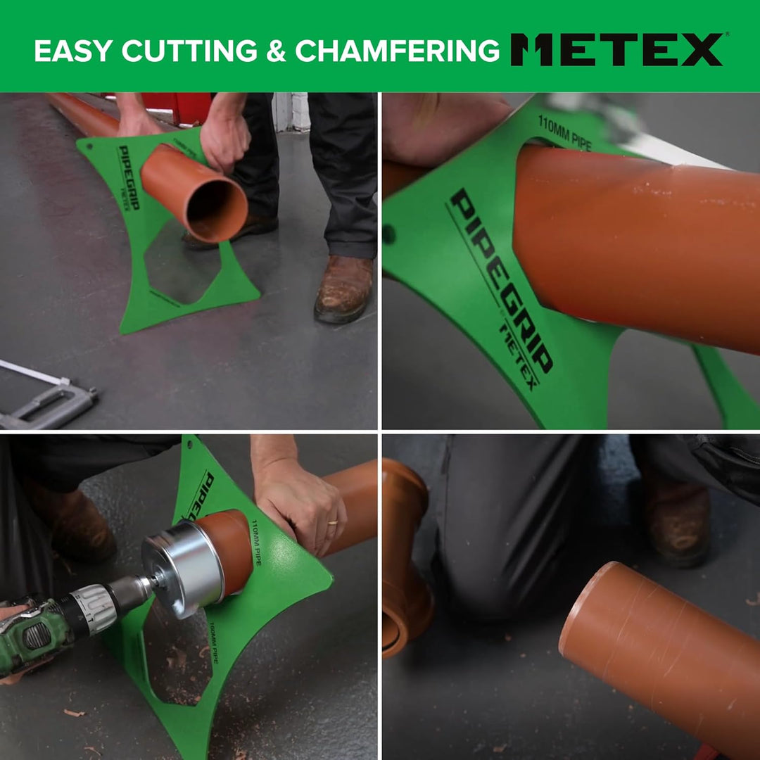 Metex PipeGrip Rohrschelle – für 110 mm & 160 mm Abfluss- und Bodenrohre – robuster Stahl