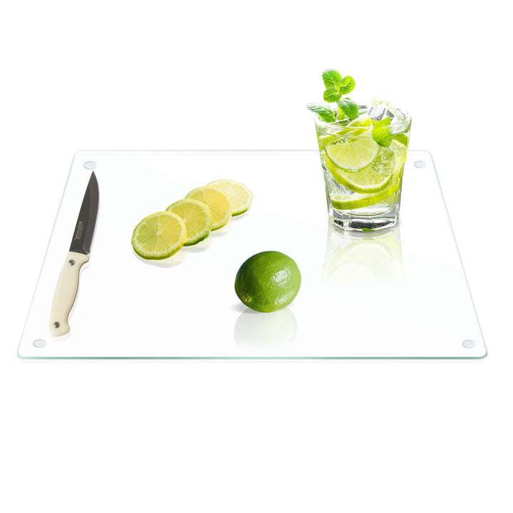 Schneidebrett Glas 40x30 cm – Grosses Glasschneidebrett Transparent aus gehärtetem Sicherheitsglas –