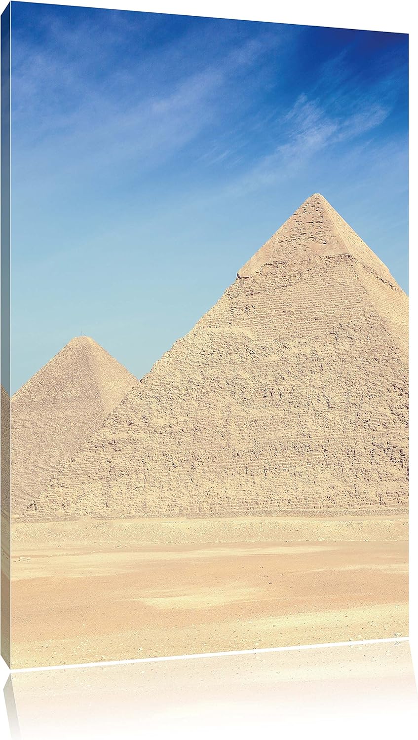 Pixxprint Ägypten Pyramiden Gizeh als Leinwandbild/Grösse: 100x70 / Wandbild/Kunstdruck/fertig bespa