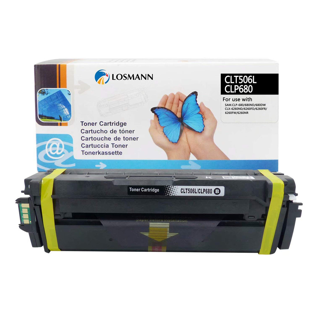 LOSMANN 1x Schwarz Toner Kompatibel für Samsung CLT-506L CLT-K506L K506 für Samsung CLP-680 CLP-680D