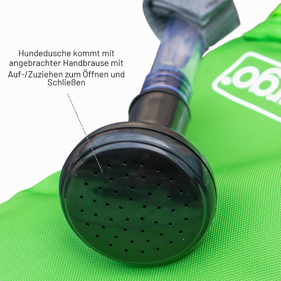 Kurgo Hunde-Dusche für unterwegs, Tragbarer Wassertank mit Duschkopf, Zum Waschen von schlammigen Pf