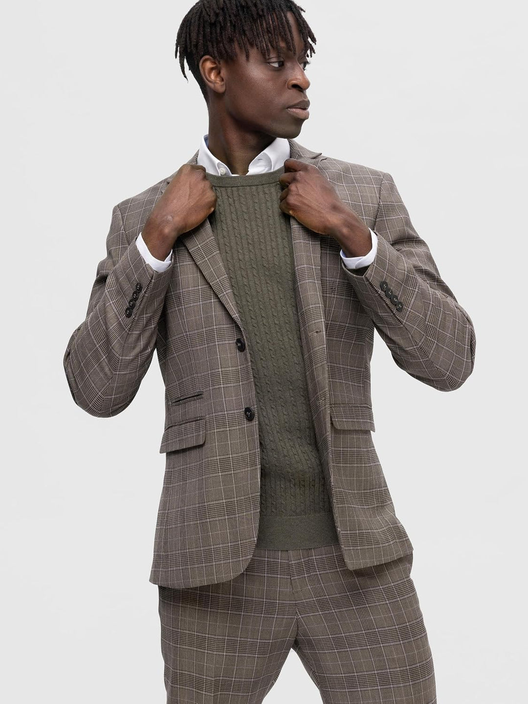 SELETED HOMME Herren Slhslim-Neil Brown Blue Check BLZ B Noos Sakko
