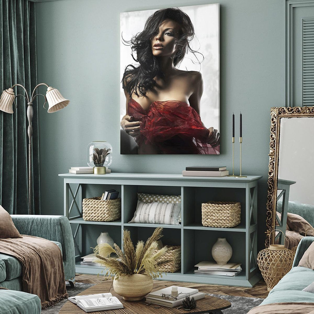 Bilder auf Leinwand Schönheit Körper Kleid Eleganz Leinwandbild mit Rahmen 45x80cm Wandbilder Dekora