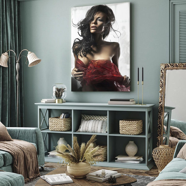 Bilder auf Leinwand Schönheit Körper Kleid Eleganz Leinwandbild mit Rahmen 45x80cm Wandbilder Dekora