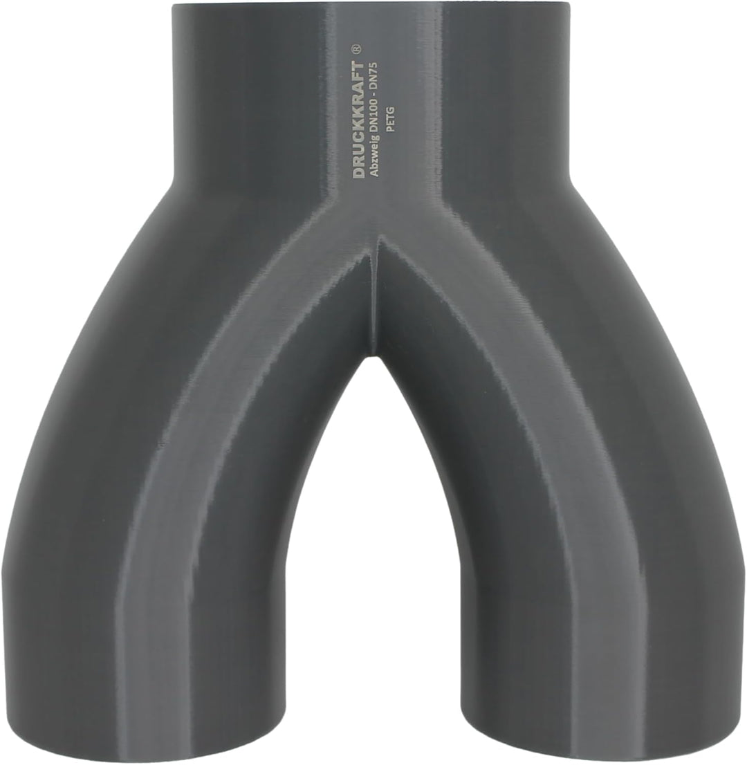 DRUCKKRAFT 2-Wege Abzweig Rohr DN100 - DN75 | Abzweigstück | Y-Verteiler | Absauganlage | Rohrverbin