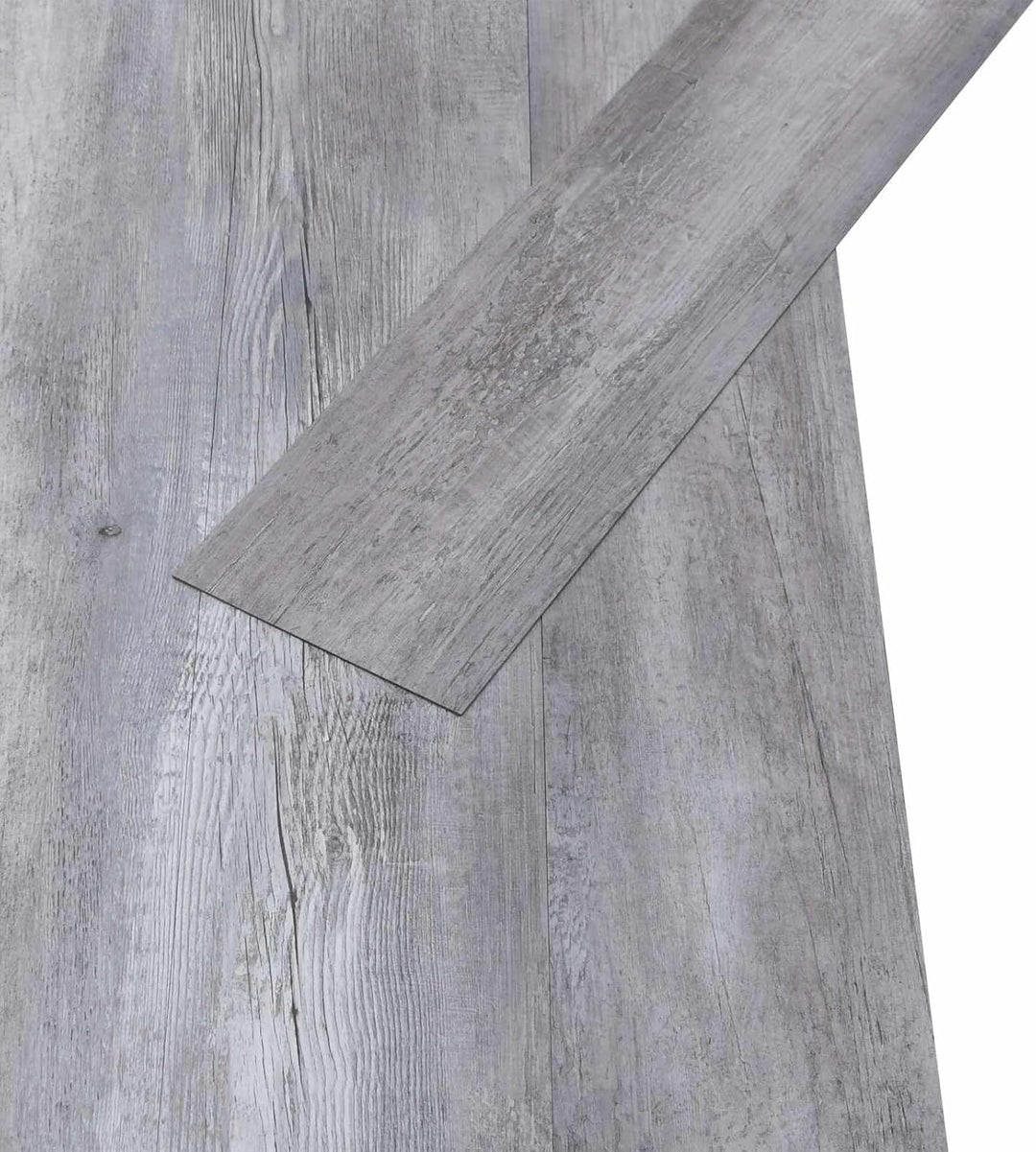 Bodenplanken PVC Mattes Holzgrau 2,51 m² 18 Stück selbstklebend rechteckig robust für Wohnzimmer Küc