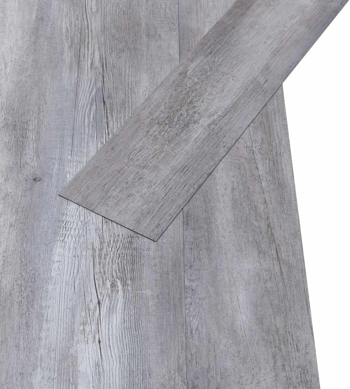 Bodenplanken PVC Mattes Holzgrau 2,51 m² 18 Stück selbstklebend rechteckig robust für Wohnzimmer Küc